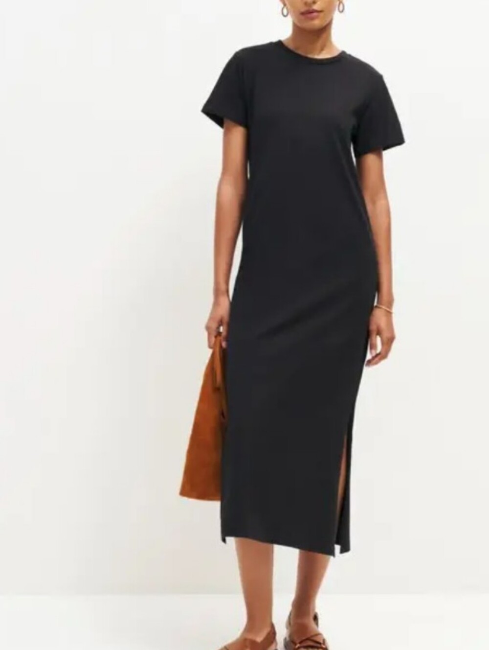 Reformation Black Crewneck Maxi Dress
